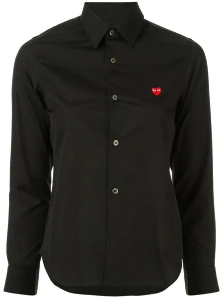 Comme Des Garçons рубашка с вышитым логотипом, черный