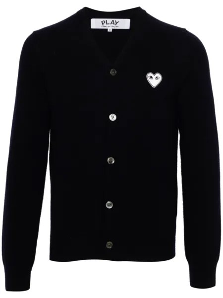 Comme Des Garçons Play шерстяной кардиган с нашивкой, синий