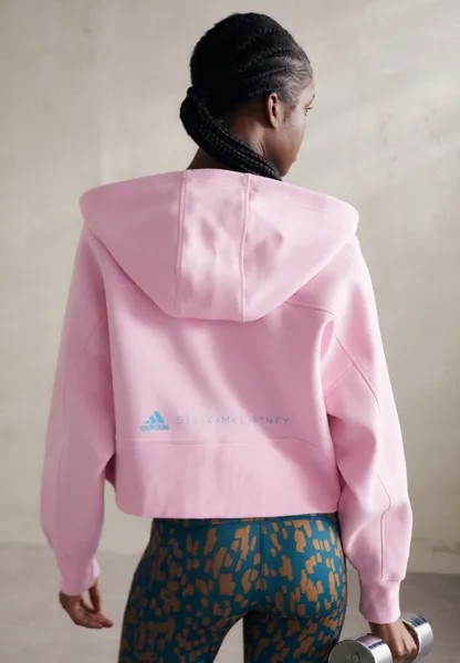 Толстовка на молнии Hoodie adidas by Stella McCartney, цвет true pink