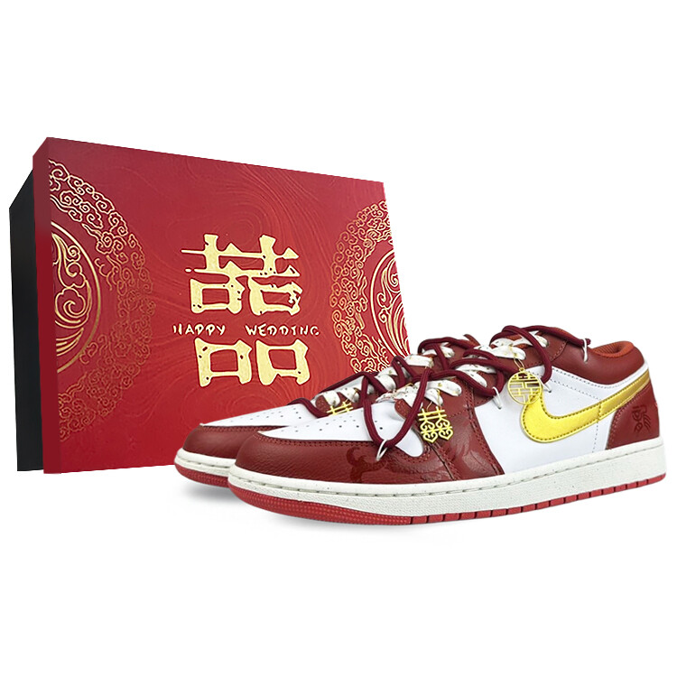 Кроссовки Air Jordan 1 Vintage Basketball Shoes Men Low-top White/red, красный
