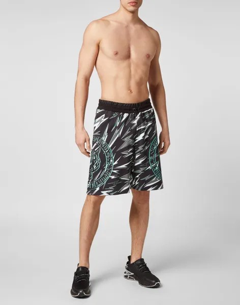 Спортивные шорты Тигр Plein Sport, цвет Black/Mint Green