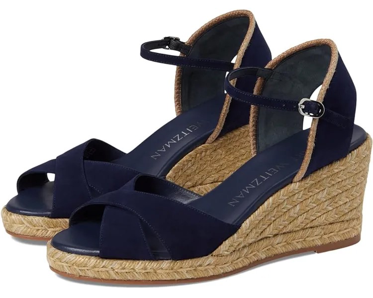 Туфли Stuart Weitzman Mirela II Espadrille Wedge, цвет Nice Blue/Natural