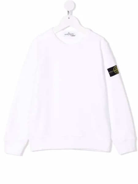 Stone Island Junior джемпер с круглым вырезом и логотипом