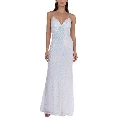 Женское белое вечернее платье с открытой спиной и пайетками B. Darlin, юниорское M BHFO 5446