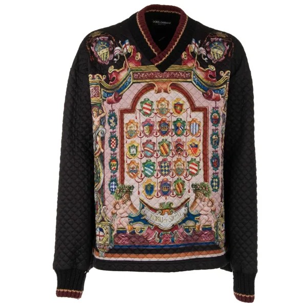 DOLCE - GABBANA Толстовка Oversize с длинными рукавами Sicily Heraldry Черный M-XL 11455