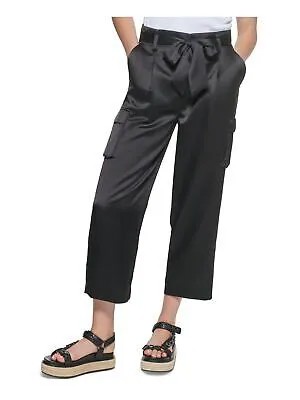 KARL LAGERFELD Женские черные брюки-карго со средней посадкой на молнии и поясом с завязками 16