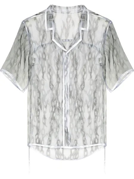 Sulvam прозрачная рубашка с принтом