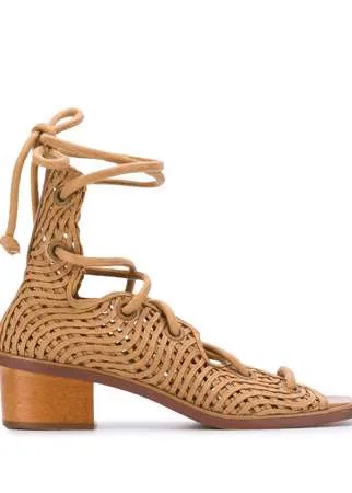 Stella McCartney плетеные босоножки на шнуровке