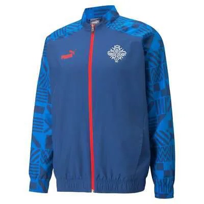 Puma Ksi Pre Match Full Zip Jacket Мужские синие пальто Куртки Верхняя одежда 76887501