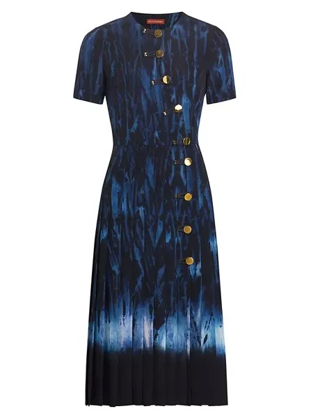 Платье миди с абстрактным узором Myrtle Altuzarra, цвет berry blue shibori