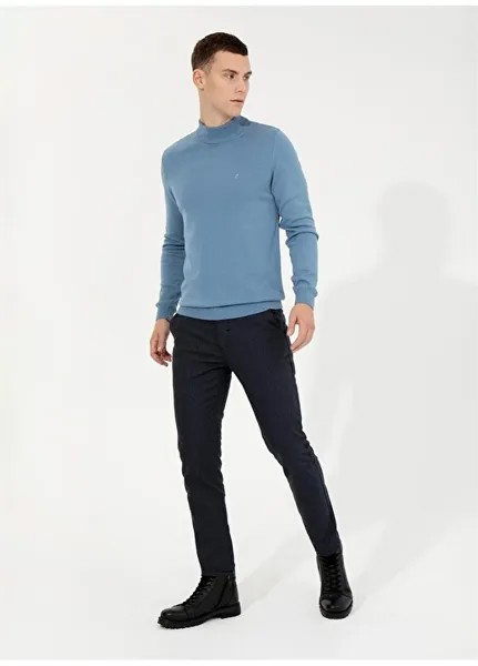 Мужские брюки Slim Fit темно-синие с нормальной талией и нормальными штанинами Pierre Cardin