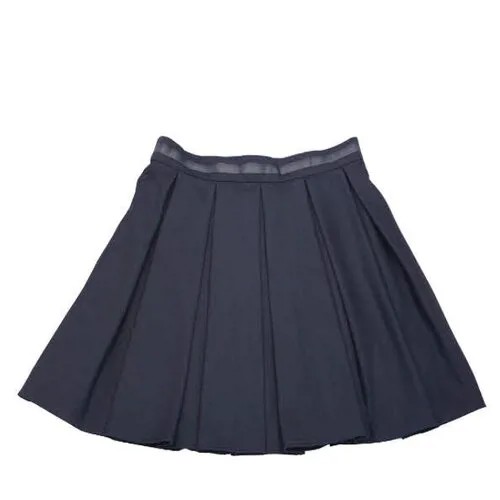 Серая школьная юбка со складками