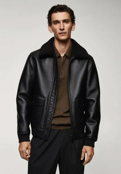 Куртка из искусственной кожи SHOW Mango, цвет black