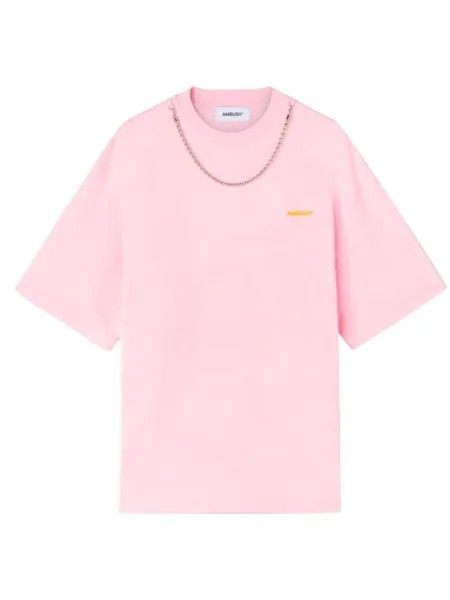 AMBUSH футболка с цепочкой из шариков, розовый