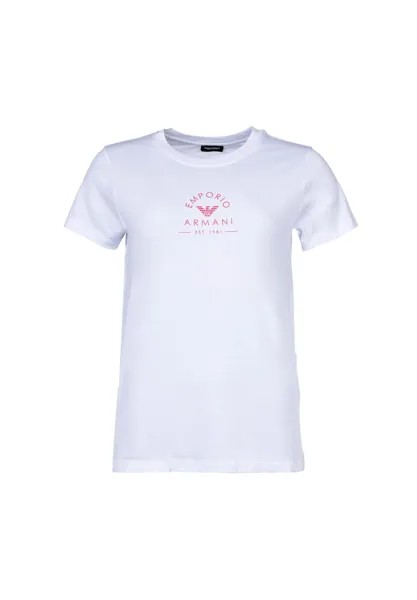 Женская футболка, круглый вырез - ICONIC LOGOBAND, короткий рукав, хлопок EMPORIO ARMANI
