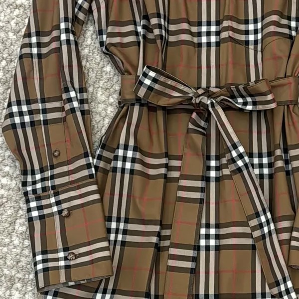 Платье с длинными рукавами женское коричневое Burberry