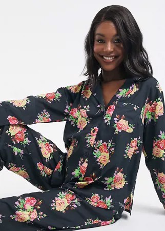 Пижама из 100% модала с цветочным принтом ASOS DESIGN Maternity-Зеленый