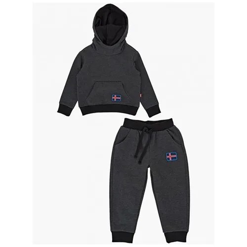 Комплект одежды Mini Maxi, толстовка и брюки, спортивный стиль, размер 128, черный