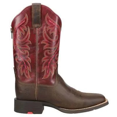 Женские коричневые повседневные ботинки Ariat Round Up Zippered Square Toe Cowboy 10044433