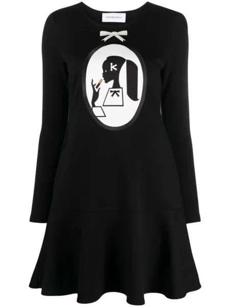 Viktor & Rolf платье мини из органического хлопка с бантом, черный
