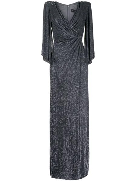 Декорированное платье Luna с драпировкой Jenny Packham, серебристый