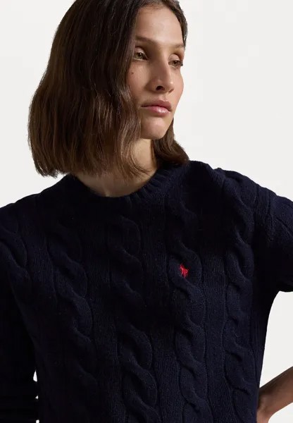 Вязаный свитер CLASSIC FIT CABLE WOOL CASHMERE SWEATER Ralph Lauren, темно-синий