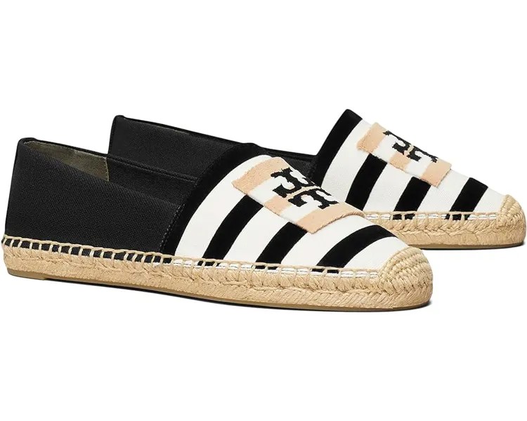 Туфли на плоской подошве Tory Burch Double T Espadrille, цвет Natural/Nero