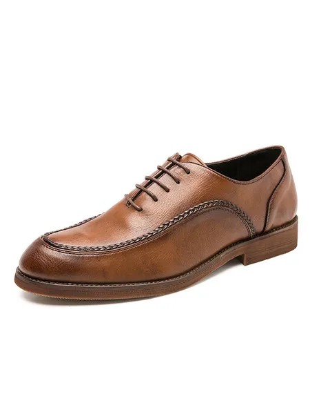 Milanoo Men's Oxfords Dress Shoes in Brown