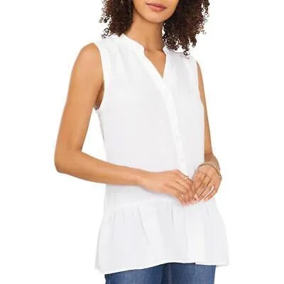 Женская белая рубашка-туника на пуговицах с v-образным вырезом Vince Camuto S BHFO 9784