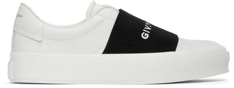 Бело-черные кроссовки-слипоны City Court Givenchy