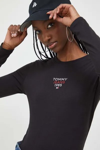 Лонгслив Tommy Jeans, черный