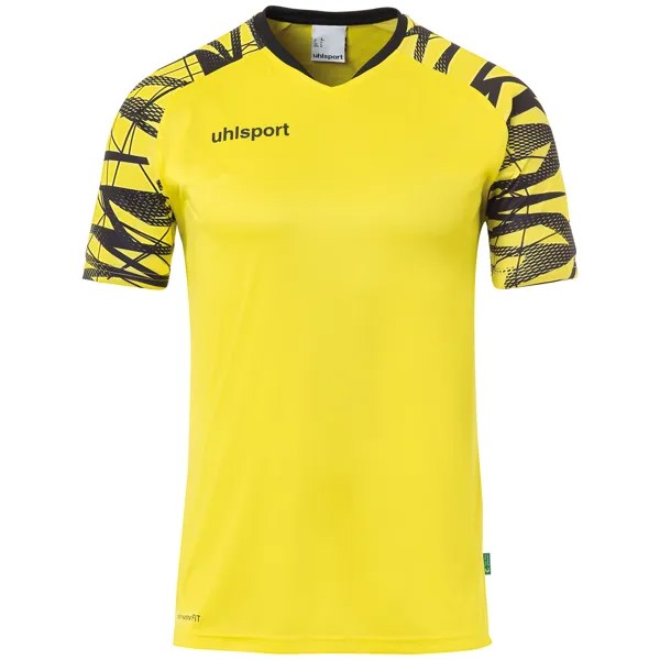 Рубашка uhlsport Trainings T Shirt GOAL 25 TRIKOT KURZARM, желтый лайм/черный