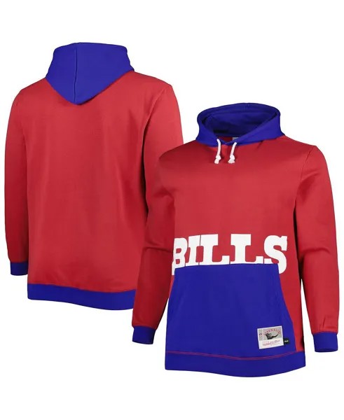 Мужская толстовка с капюшоном red and royal buffalo bills big and tall big face Mitchell & Ness, мульти