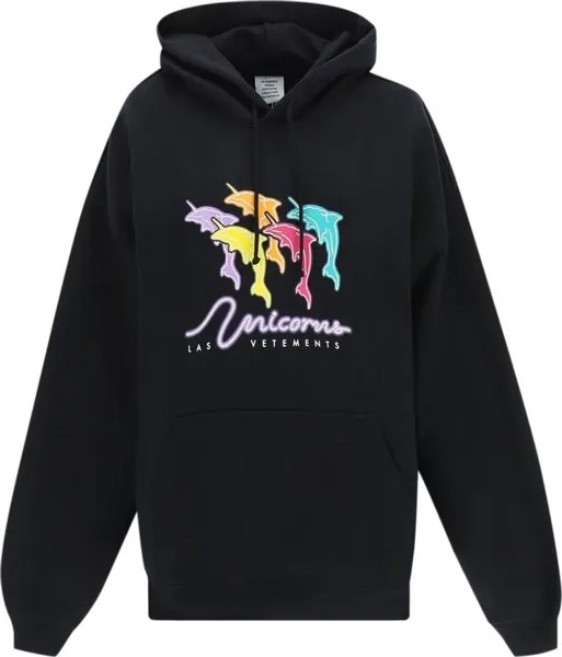 Худи Vetements Dolphin Unicorn Hoodie 'Black', черный