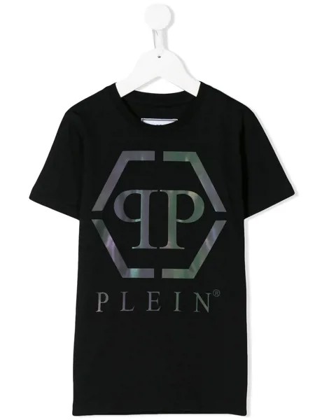 Philipp Plein Junior футболка с голографическим логотипом