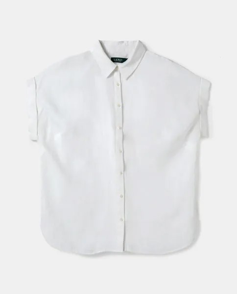 Однотонная женская блузка с короткими рукавами Lauren Ralph Lauren, белый
