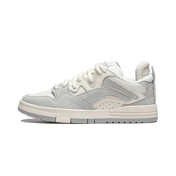 Кроссовки LiNing Wave Pro Skateboarding Shoes Women's Low-top Water Drop Gray / Rice White, цвет Water drop gray / rice white