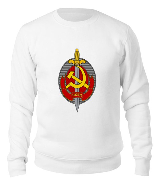 Свитшот унисекс Printio Нквд эмблемма белый XS