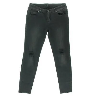 Женские черные джинсы скинни стрейч с эффектом разрушения Aqua 27 BHFO 5091
