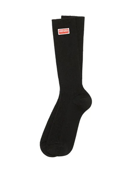 Женские шерстяные носки с черным логотипом Kenzo