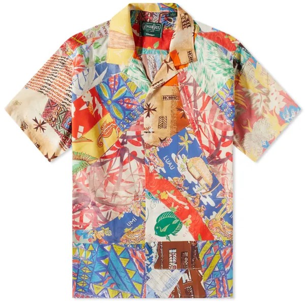 Рубашка с каменным воротником и принтом Gitman Vintage Aloha Quilt, мультиколор