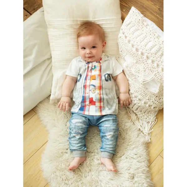 Папитто Комплект из футболки и штанишек для мальчика Fashion Jeans 512-04