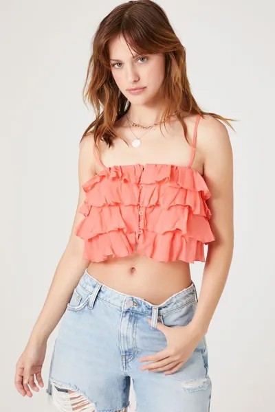 Многоярусная укороченная майка с рюшами Forever 21