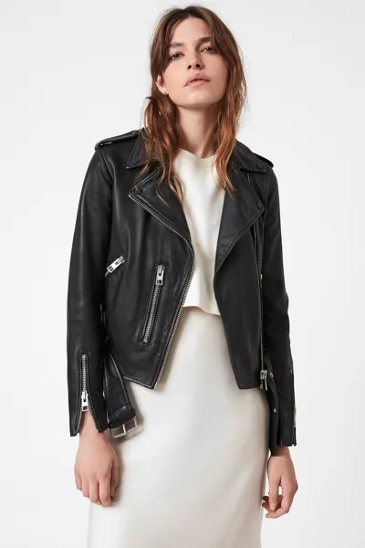 Кожаная куртка женская Allsaints WL115E черная 8