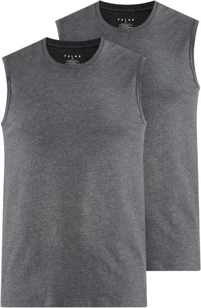 Топ Daily Comfort Crew Neck Muscle Shirt 2-Pack Falke, цвет Grey (Dark Grey/Heather 3278)