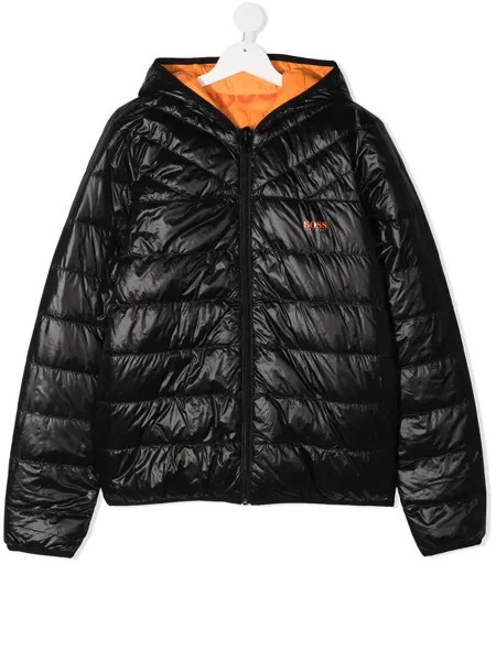 BOSS Kidswear пуховик с капюшоном
