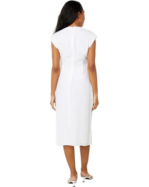 Платье 1.STATE Drop Shoulder Tie Front Midi Dress, цвет Ultra White