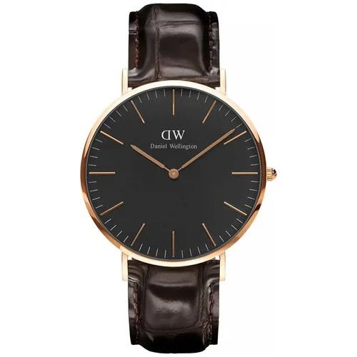 Наручные часы Daniel Wellington Classic Black York Rose Gold, коричневый