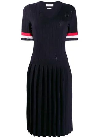 Thom Browne платье с V-образным вырезом и полосками RWB