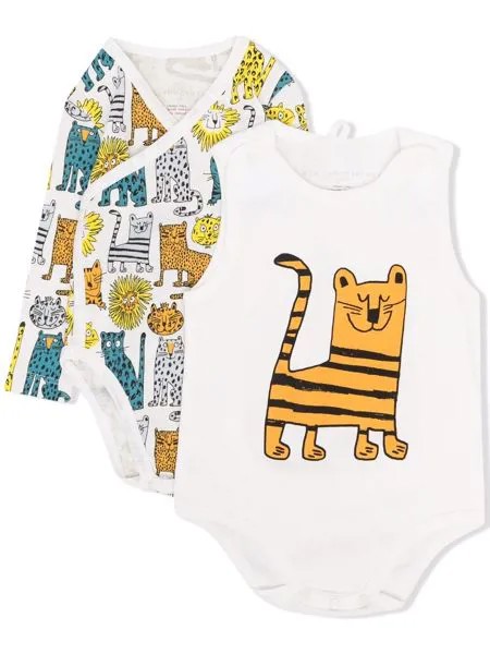 Stella McCartney Kids комбинезон из двух боди с принтом Wild Cats